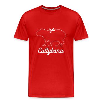 Cuttybara - Cute Capybara Pun ausschneiden Style - Männer Premium Bio T-Shirt - Rot - Vorne - Damien (186cm)