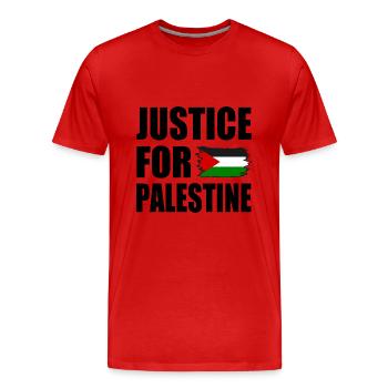 Justice for palestine - T-shirt bio Premium Homme - rouge - Devant - Damien (186cm)