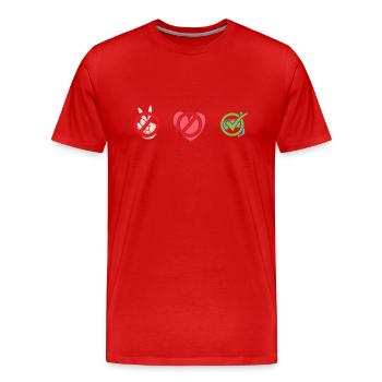 Plongeur Paix Amour Plongée sous-marine - T-shirt bio Premium Homme - rouge - Devant - Damien (186cm)