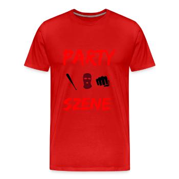 Party Szene - Männer Premium Bio T-Shirt - Rot - Vorne - Damien (186cm)