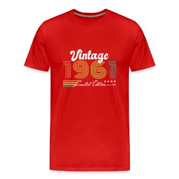 Geburtstag Vintage 1961 Limited Edition - 1961 - Männer Premium Bio T-Shirt - Rot - Vorne - Damien (186cm)