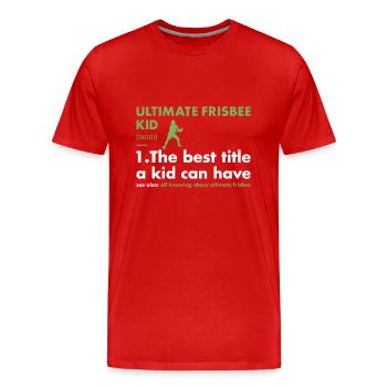Sport Kid Définition Ultimate Frisbee - T-shirt bio Premium Homme - rouge - Devant - Damien (186cm)