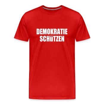 demokratie schützen - Männer Premium Bio T-Shirt - Rot - Vorne - Damien (186cm)