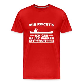 Kajak fahren Wassersport Kajakfahrer Geschenk - Männer Premium Bio T-Shirt - Rot - Vorne - Damien (186cm)