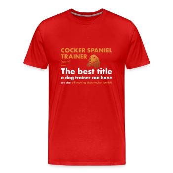 Dresseur de chien Corgi Definiton - T-shirt bio Premium Homme - rouge - Devant - Damien (186cm)
