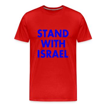Stand with israel - Men's Premium Organic T-Shirt - red - Front - Damien (186cm)