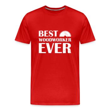 Carpenter Best Woodworker Ever Woodworking - Männer Premium Bio T-Shirt - Rot - Vorne - Damien (186cm)