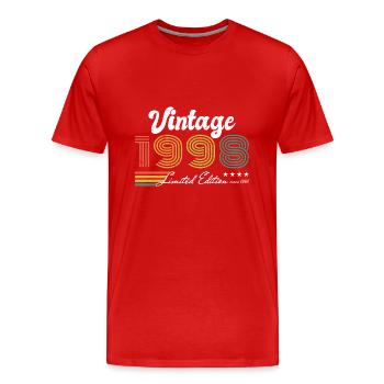 Geburtstag Vintage 1998 Limited Edition - 1998 - Männer Premium Bio T-Shirt - Rot - Vorne - Damien (186cm)