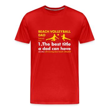 Sport Dad Définition Volleyball de plage - T-shirt bio Premium Homme - rouge - Devant - Damien (186cm)