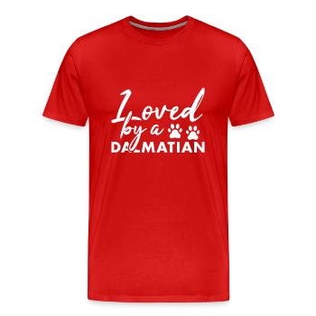 Loved By A Dalmatian - Men's Premium Organic T-Shirt - red - Front - Damien (186cm)
