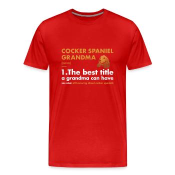 Chien Corgi Grand-mère Définition - T-shirt bio Premium Homme - rouge - Devant - Damien (186cm)
