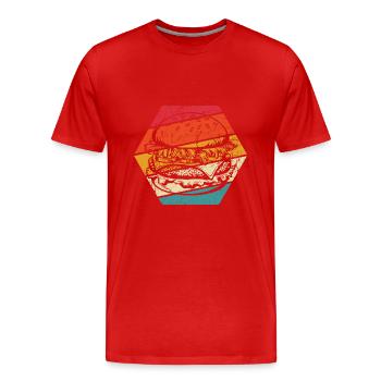 Burgers - restauration rapide - délicieux - T-shirt bio Premium Homme - rouge - Devant - Damien (186cm)
