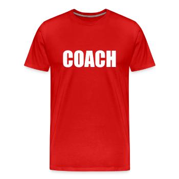 ENTRAÎNEUR - T-shirt bio Premium Homme - rouge - Devant - Damien (186cm)