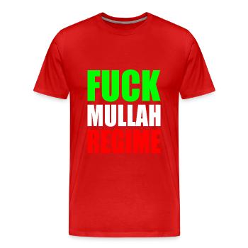 Fuck mullah regime iran - Männer Premium Bio T-Shirt - Rot - Vorne - Damien (186cm)