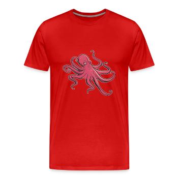 Ich mag Oktopus - acht Tentakel - Tintenfisch - Männer Premium Bio T-Shirt - Rot - Vorne - Damien (186cm)