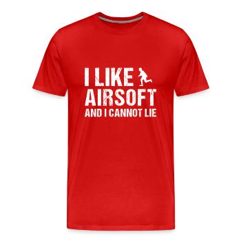 I Like Airsoft And I Cannot Lie Airsoft - Men's Premium Organic T-Shirt - red - Front - Damien (186cm)