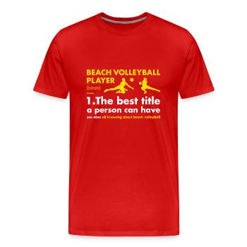 Définition du joueur sportif Volleyball de plage - T-shirt bio Premium Homme - rouge - Devant - Damien (186cm)