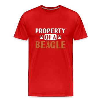 Property Of A Beagle - Men's Premium Organic T-Shirt - red - Front - Damien (186cm)