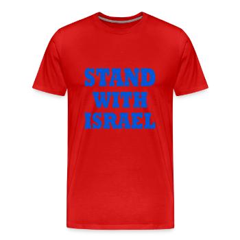 Stand with israel - Men's Premium Organic T-Shirt - red - Front - Damien (186cm)