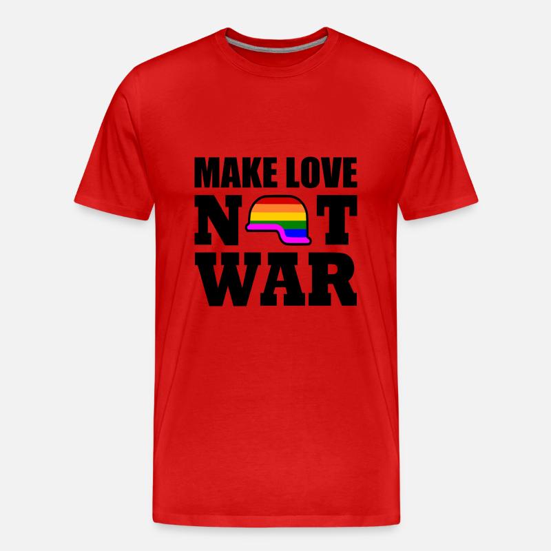 Make love not war - Männer Premium Bio T-Shirt - Rot