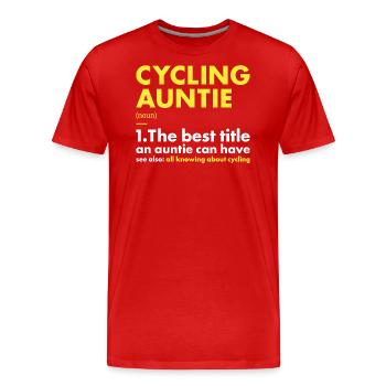 Sport Auntie Cycling - Männer Premium Bio T-Shirt - Rot - Vorne - Damien (186cm)