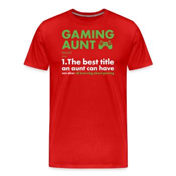 Gamer Aunt Definition Gaming - Männer Premium Bio T-Shirt - Rot - Vorne - Damien (186cm)