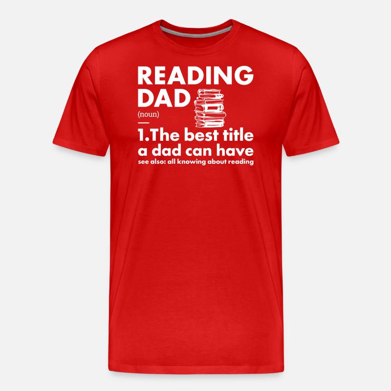 Reader Dad Definition Reading - Men's Premium Organic T-Shirt - red