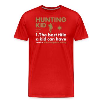 Hunter Kid Definition Hunting - Men's Premium Organic T-Shirt - red - Front - Damien (186cm)