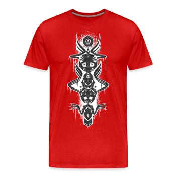 Totem skull 23 - T-shirt bio Premium Homme - rouge - Devant - Damien (186cm)