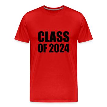 Class of 2024 - Men's Premium Organic T-Shirt - red - Front - Damien (186cm)