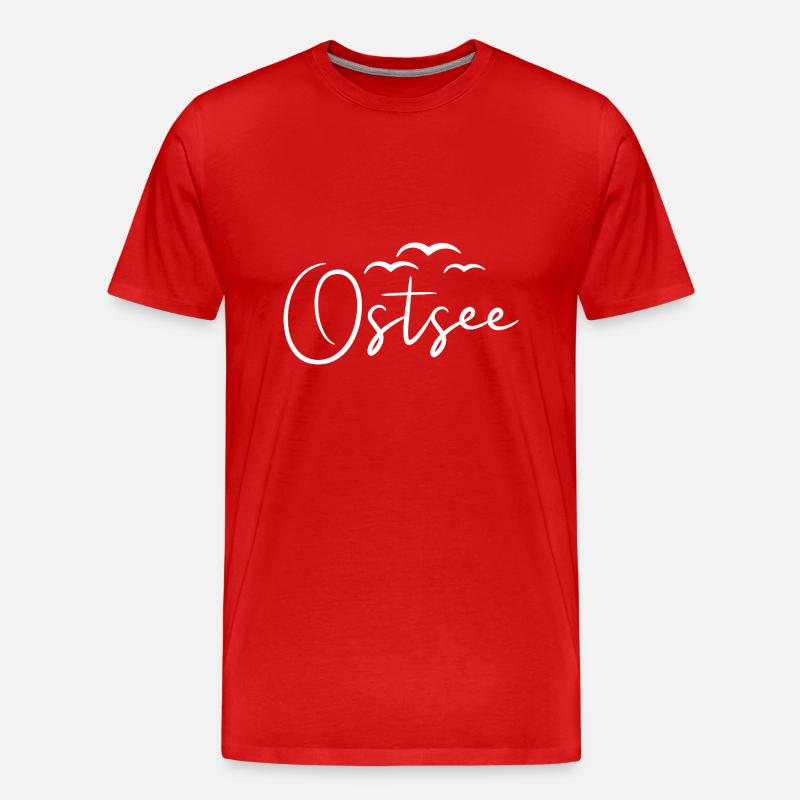 Ostsee Küste Meer - Männer Premium Bio T-Shirt - Rot