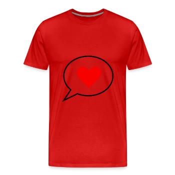 rotes Herz rot Valentinstag Geschenk - Männer Premium Bio T-Shirt - Rot - Vorne - Damien (186cm)
