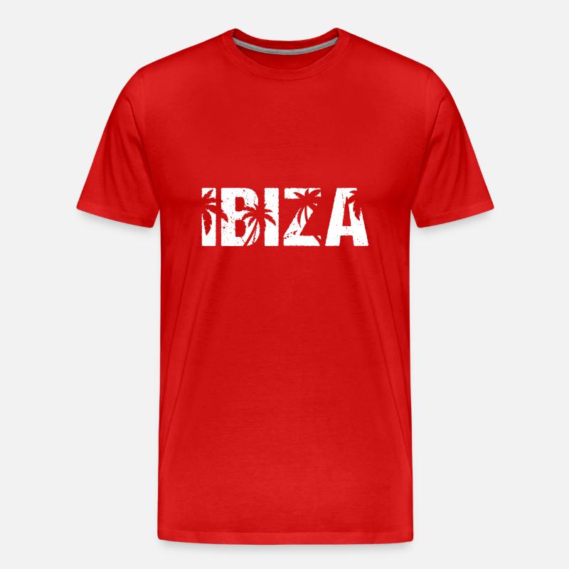 Ibiza Palmen - Männer Premium Bio T-Shirt - Rot