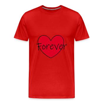 Cœur rouge cœur rouge cœur cadeau - T-shirt bio Premium Homme - rouge - Devant - Damien (186cm)