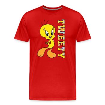 Looney Tunes Tweety Camouflage - Männer Premium Bio T-Shirt - Rot - Vorne - Damien (186cm)