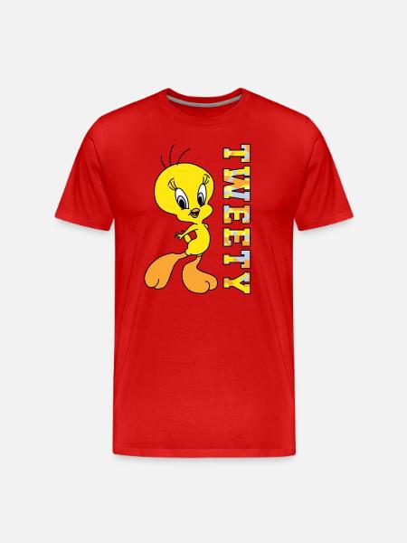 Looney Tunes Tweety Camouflage - Men's Premium Organic T-Shirt - red