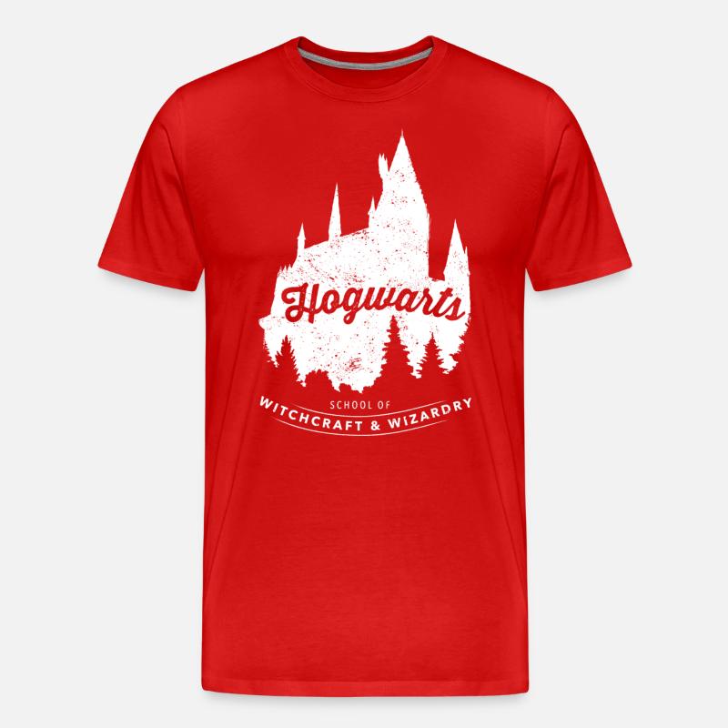 Harry Potter Hogwarts School - Männer Premium Bio T-Shirt - Rot