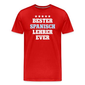 Spanisch Lehrer Geburtstag Maestro de Espanol - Männer Premium Bio T-Shirt - Rot - Vorne - Damien (186cm)
