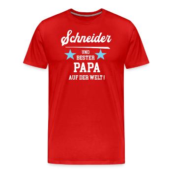 Schneider Bester Papa Vatertag Geburtstag - Männer Premium Bio T-Shirt - Rot - Vorne - Damien (186cm)