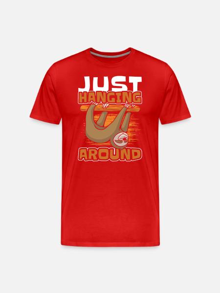 Sloth hang hang out - Men's Premium Organic T-Shirt - red