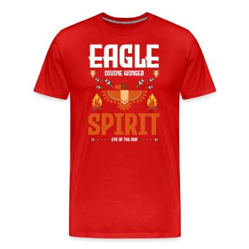 Aigle plume rituel indien - T-shirt bio Premium Homme - rouge - Devant - Damien (186cm)