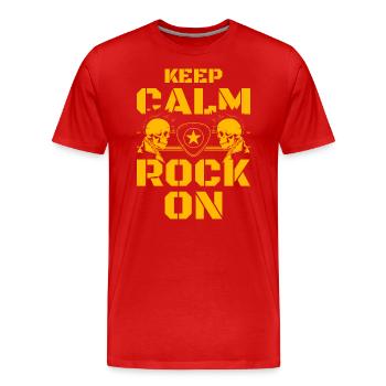 Musik Rockmusik Gitarre Konzert - Männer Premium Bio T-Shirt - Rot - Vorne - Damien (186cm)