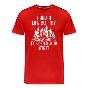 Forstwirt Forst Naturschutz - Männer Premium Bio T-Shirt - Rot - Vorne - Damien (186cm)
