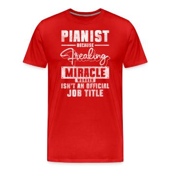 Klavier Flügel Melodie - Männer Premium Bio T-Shirt - Rot - Vorne - Damien (186cm)