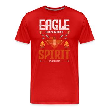 Aboriginal Feather Headdress - Men's Premium Organic T-Shirt - red - Front - Damien (186cm)