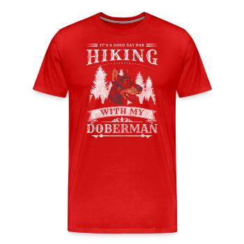 Dobermann Hundebesitzer Tier - Männer Premium Bio T-Shirt - Rot - Vorne - Damien (186cm)