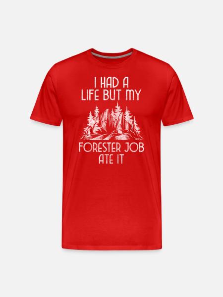 Waldarbeiter Wald Jäger - Männer Premium Bio T-Shirt - Rot