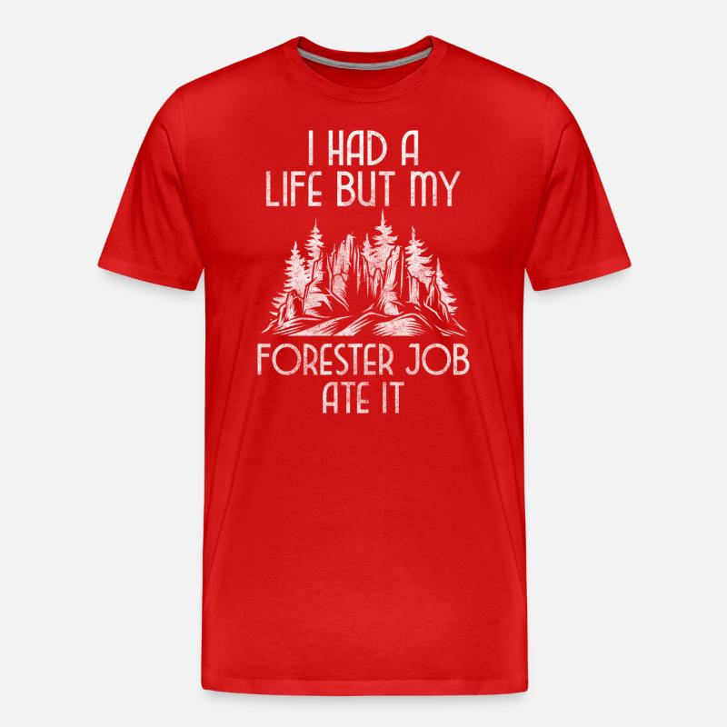 Waldarbeiter Wald Jäger - Männer Premium Bio T-Shirt - Rot