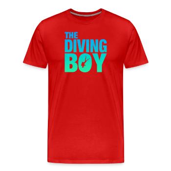 The Diving Boy, Tauchen, Diving - Männer Premium Bio T-Shirt - Rot - Vorne - Damien (186cm)