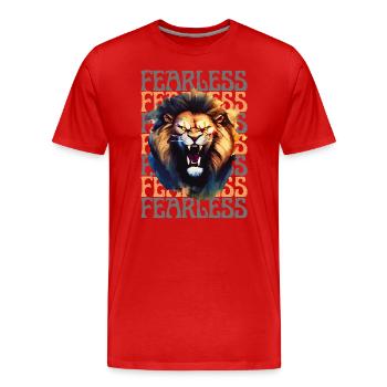 Fearless Attitude - Men's Premium Organic T-Shirt - red - Front - Damien (186cm)